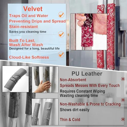 Volecy Refrigerator Handle Covers, Washable Velvet Appliance Door Handle Covers - Image 4
