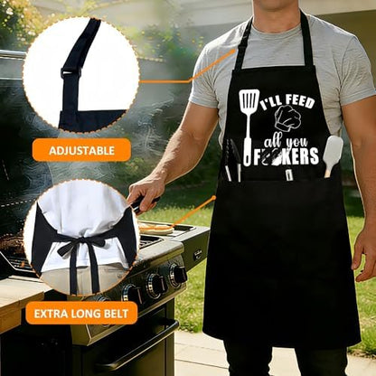 Funny Aprons For Men, Father's Fathers Day Kitchen Gifts For Dad Father Daddy - Image 2
