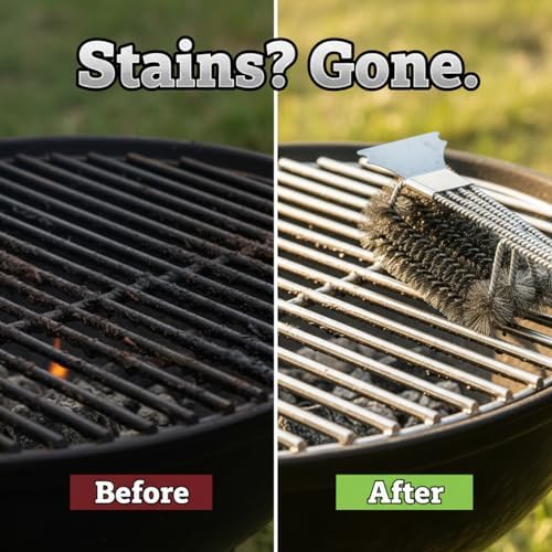 Grill Brush with Scraper, 18 Inch One-Piece BBQ Cleaner - Image 5
