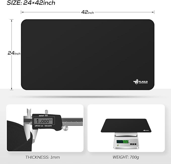 FLASLD Hearth Rugs for Fireplaces Fire Resistant, 24 X 42 inches Gas Grill Splatter Mat, Fireproof Heat Resistant Non Stick BBQ Patio Protector, Under Grill Mat for Outdoor Grill