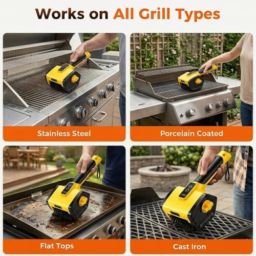 Electric Grill Brush 800RPM BBQ Grill Cleaner - Image 7