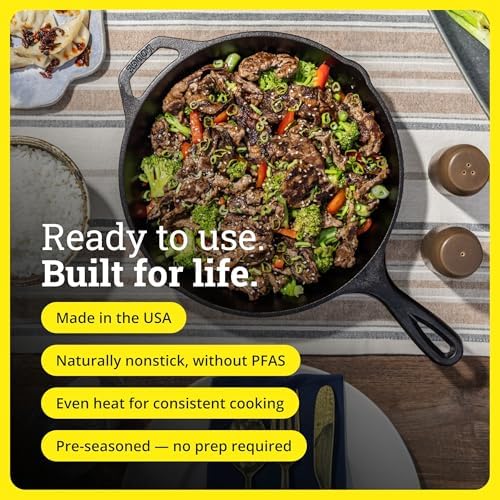 Lodge Pre-Seasoned Cast Iron Skillet, 12 Inches - Image 5