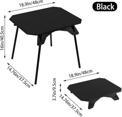 Folding Camping Table,Outdoor Small Portable Aluminum Camp Table with Backpacking Carrying Bag for Camping Beach Picnic Grilling Hiking FishingTravel (Black)