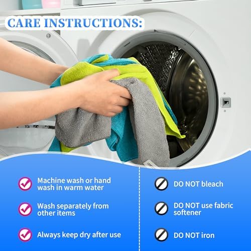 FIXSMITH Shop Towels-800 Pack, 12 x 16 in Microfiber Cleaning Cloth, Highly - Image 7