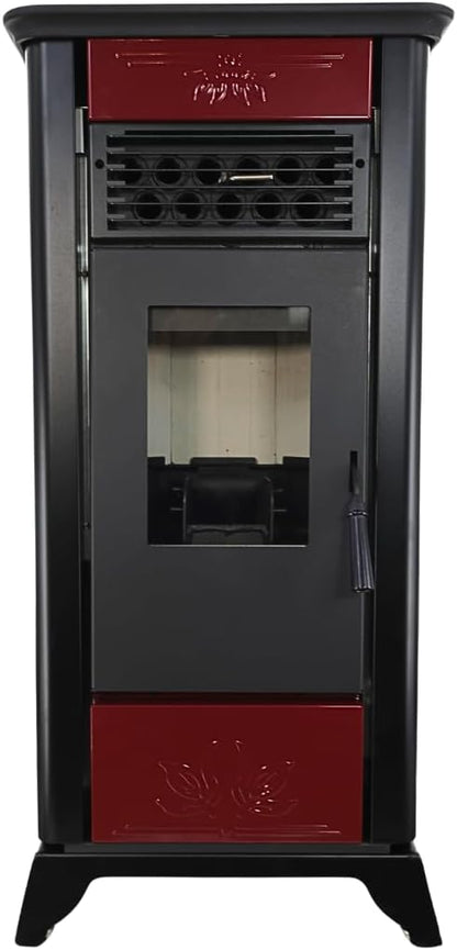Freedom Stoves Independence PS21 Pellet Stove: Freestanding Heater with Battery Backup & Wi-Fi, Heats up to 1800 sq ft, Red Vintage Edition