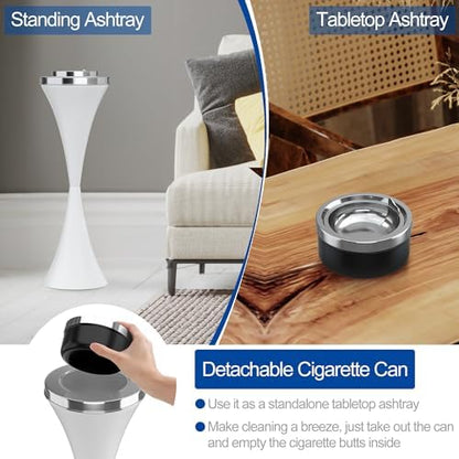 RELIANCER Floor Standing Ashtray w/Detachable Cigar Container, Stainless Steel - Image 4
