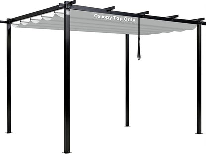 Mrsenloi 10 x 10 Pergola Shade Cover Replacement, Top Only, Retractable Sun by Mrsenloi