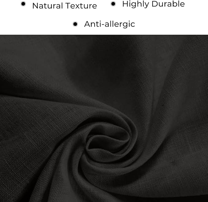 D'Moksha Homes Linen Black Table Runner 132 Inches Long - 100% Pure Linen Extra Long Table Runner 14 x 132 Inch for Winter, Holiday - Machine Washable