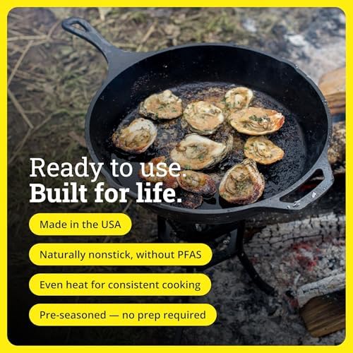 Lodge Pre-Seasoned Cast Iron Skillet, 13.25 Inches - Image 4