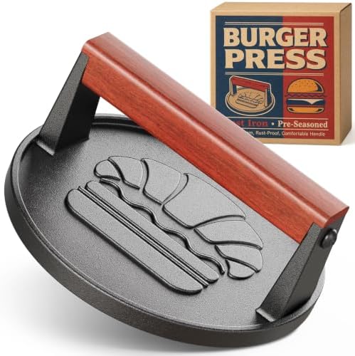 Cast Iron Smash Burger Press, Steak Weight Meat Patty Press Tool by Unknown