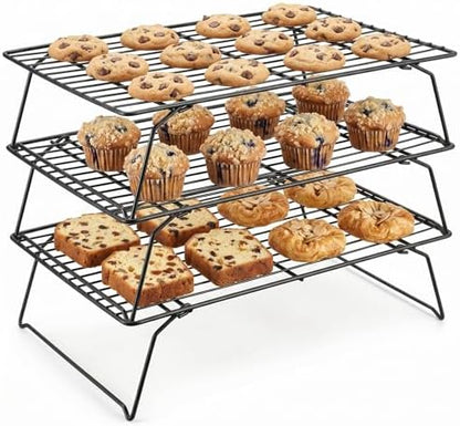 Cooling Rack for Baking, 3-Tier Stackable Wire Rack 10"x15.8" by SCDGRW