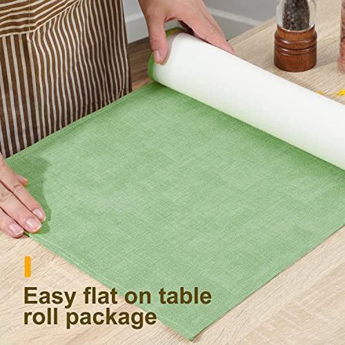 Wipeable Table Runner, Thick Farmhouse Dresser Runner, Rustic for Kitchen, Bedroom, Living Room, Indoor and Outdoor (36'', Green)