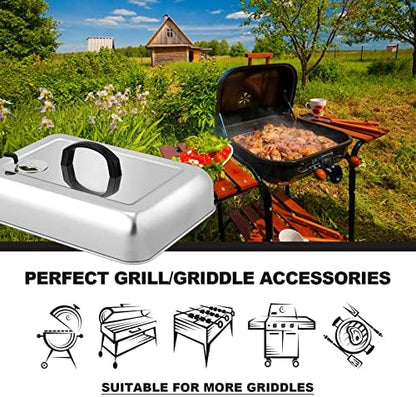 HaSteeL Melting Dome 2Pcs, 13.3" X 9.8" Stainless Steel basting cover - Image 7