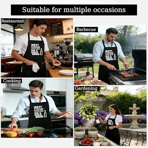 Funny Cooking Aprons for Cooking, Husband Wife Couple Gifts, Grilling Kitchen - Image 6