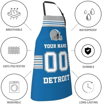 Personalized Football Style Aprons Add Name and Number Kitchen Aprons Work - Image 6