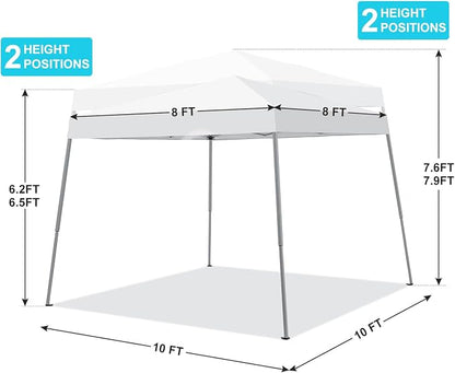 10x10FT Slant Leg Pop Up Canopy Tent, Portable Outdoor Shelter | 10x10FT Base - Image 4