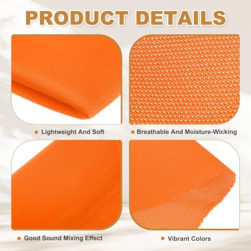 MECCANIXITY 55"x24" Speaker Grill Cloth Stereo Mesh Fabric Orange Red - Image 3