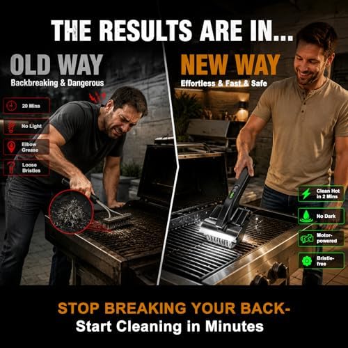 Electric Grill Brush Cleaner, High Torque BBQ Bristle-Free Cleaner – - Image 5