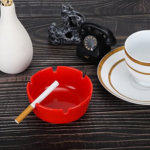 6Pcs Red Ashtray Sets for Cigarettes, Cute Plastic Tabletop Ash Trays, Home - Image 4