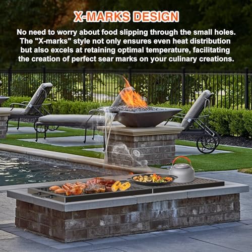 onlyfire Foldable Rectangular Heavy‑Duty Steel Fire Pit Cooking Grate - Image 7