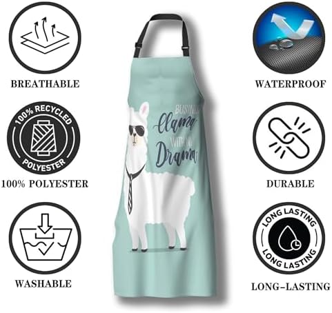 Funny Aprons for Adults Men Alpaca Mans Kitchen Apron for Kitchen Cooking - Image 7