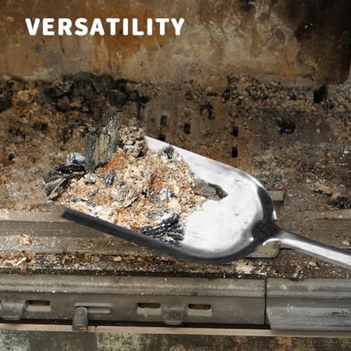 15.4-Inch Ash Shovel, Heavy-Duty Stainless Steel Flat Coal Shovel - Image 2