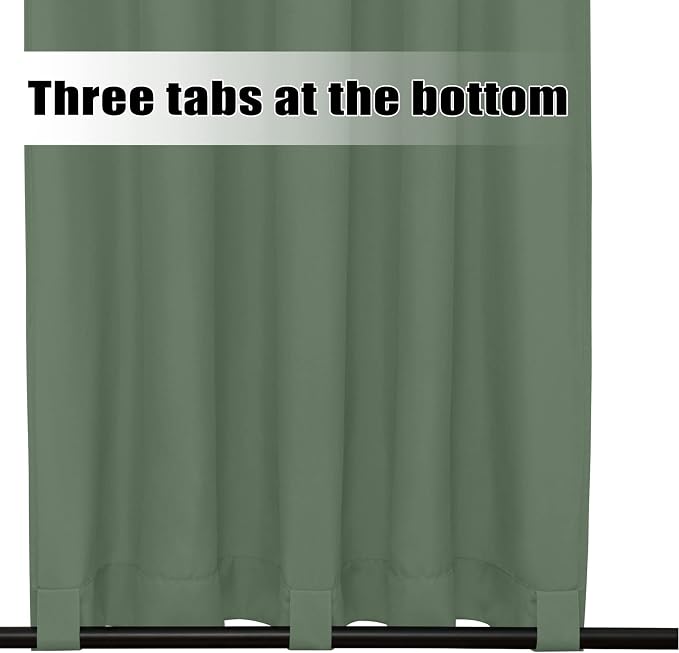 Easy-Going Outdoor Curtains for Patio 1 Panel, 54x108 inch, Sage Green | - Image 4