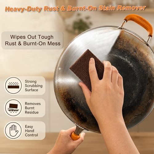 8 Pack Carborundum Sponge with 2 Handles–High Density Emery Sponge Scrubber - Image 2
