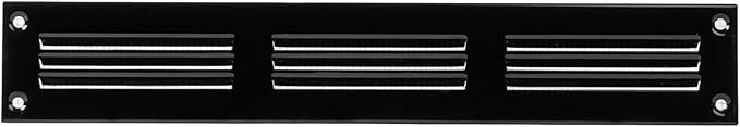 Repa Market 5-Pack 12x2 Inch Air Vent Cover/Black Galvanized Steel Louvered Grill Cover with Mesh Screen/Wall or Ceiling Vent/Durable Flush Mount HVAC Register for Indoor and Outdoor Ventilation