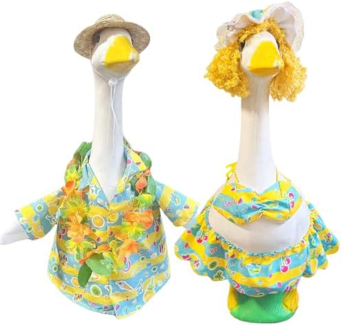 Porch Goose Bikini Outfit for 23" Goose Statue, Hawaiian Porch Goose Costume - Image 2