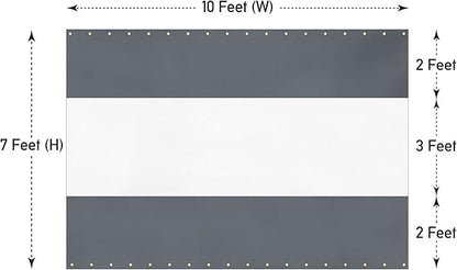 Covers & All Outdoor Clear Panel Curtain, 12 oz Vinyl Outdoor Curtains for Patio, Weather Resistant Waterproof Tarp with Brass Grommets for Pergola, Porch, Gazebos, Balcony (7'H x 10'W Feet, Gray)