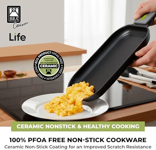 BRA COOKWARE Life Ceramic Nonstick Grill | 12.6x9.4 Inches Aluminum Griddle - Image 6