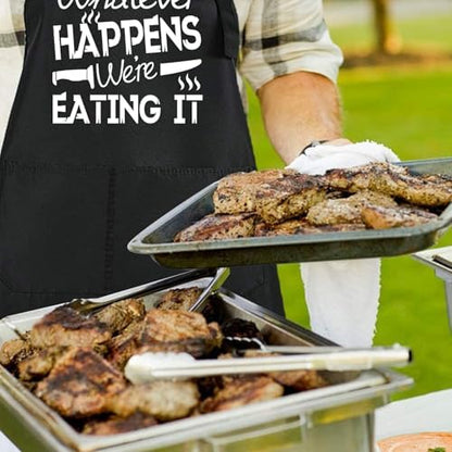 Rosoz Funny BBQ Black Chef Aprons - Image 2