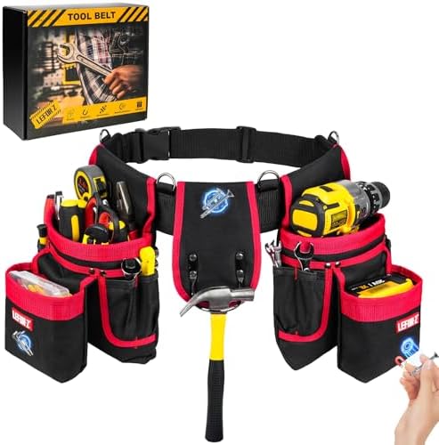 Tool Belt with 4 D-Rings, 27-Pockets Tool Belts by LEFOR%C2%B7Z