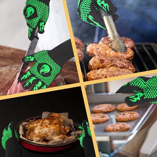 BBQ Gloves 1472F Heat Resistant Non-Slip Silicone 13.5in - Image 5