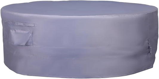 Round Patio Furniture Cover, Heavy Duty and Waterproof for Outdoor Furniture covers, Round outdoor table cover, Patio table cover 96"DIA x 31"H Grey