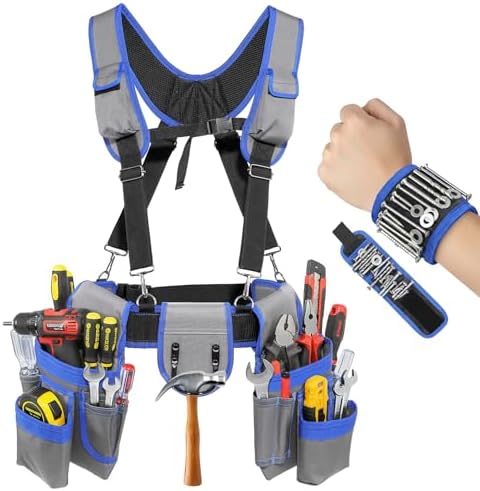 Tool belt with Suspenders, Magnetic Wristband by Hocamelscollection