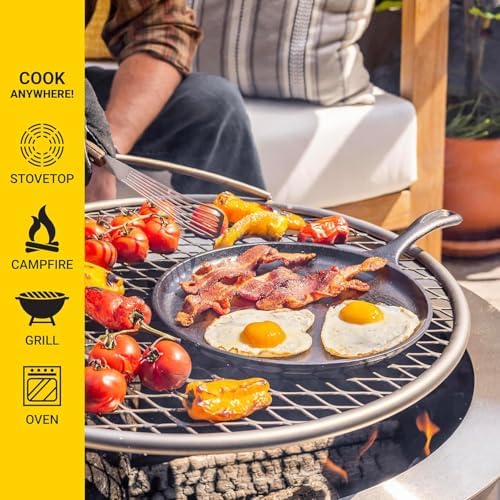 Lodge Round Seasoned Cast Iron Griddle, 10.5 Inches - Image 6
