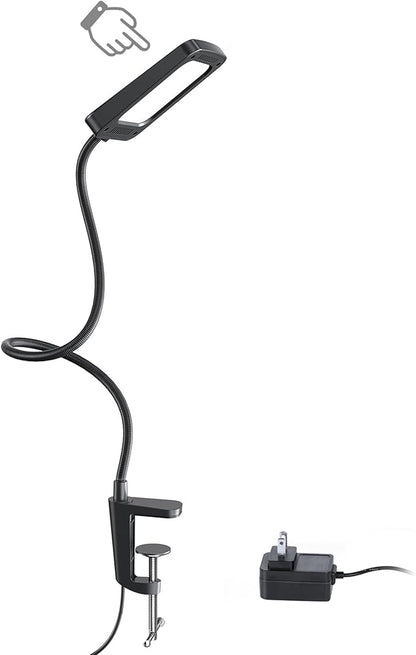 TROND LED Desk Lamp with Clamp, 1000LM Super Bright 3-Level Dimmable Desk Light 6000K Daylight, Extra-Long Flexible Gooseneck Clip on Light, Eye-Care Clamp Lamp for Painting, Workbench,Reading