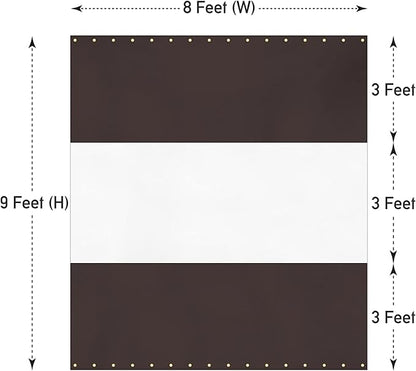 Covers & all Outdoor Clear Panel Curtain, 12 oz Vinyl Outdor Curtains for Patio, Waterproof & Weather Resistant Tarp with Brass Grommets for Pergola, Porch, Gazebos, Balcony (9’ H x 8’ W Feet, Coffee)