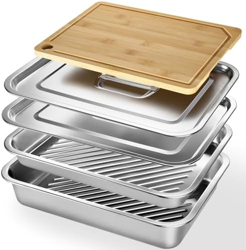 5-in-1 Grill Food Prep BBQ Meat Tray Container and Carry System Accessories by BLAZPATH
