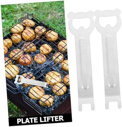 SUPVOX 4 Piece Multifunctional Grill Grate Lifter Iron Safe Handling Tool - Image 3