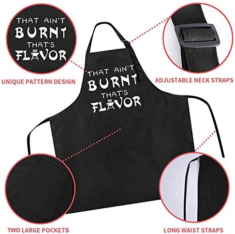 Rosoz Funny BBQ Black Chef Aprons - Image 3