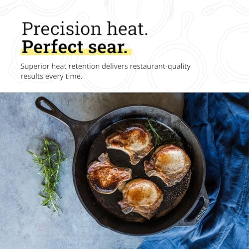 Lodge Pre-Seasoned Cast Iron Skillet, 13.25 Inches - Image 5