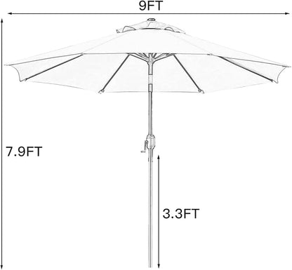 Sunnyglade 9' Patio Umbrella Outdoor Table Umbrella - Image 7