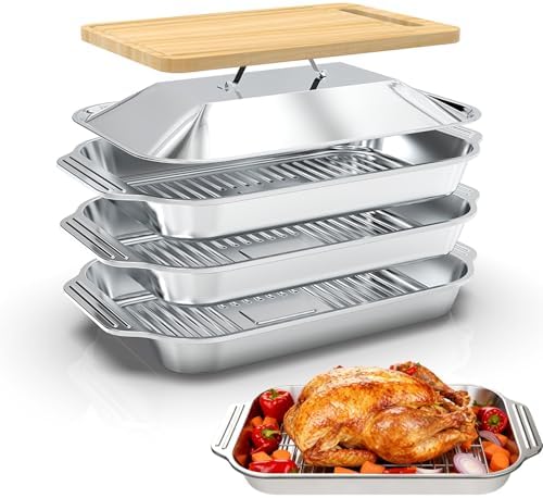Grilling Prep and Serve Trays, 5-in-1 Grill Carry System Stainless Steel Food by DogPurseCarrier
