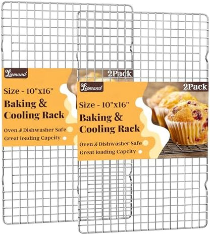 2 PCS Grid Wire Baking Cooling Racks by LIEMAND