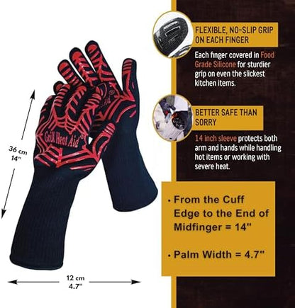 GRILL HEAT AID Grill Gloves Heat Proof - Image 2