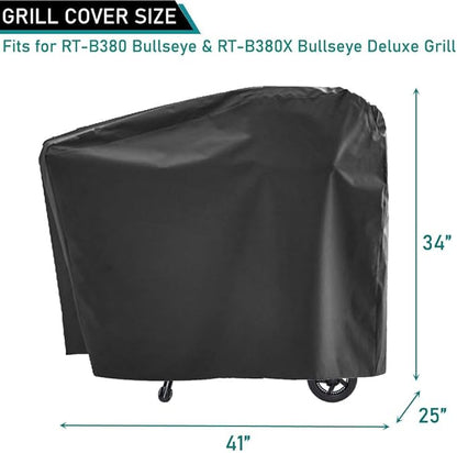 ZJYWSCH Grill Cover for Rec Tec Bullseye RT-B380 RT-B380X Wood Pellet Grill Smoker Outdoor Waterproof for Rectec 380 380X Bullseye Deluxe Pellet Grill Cover Heavy Duty