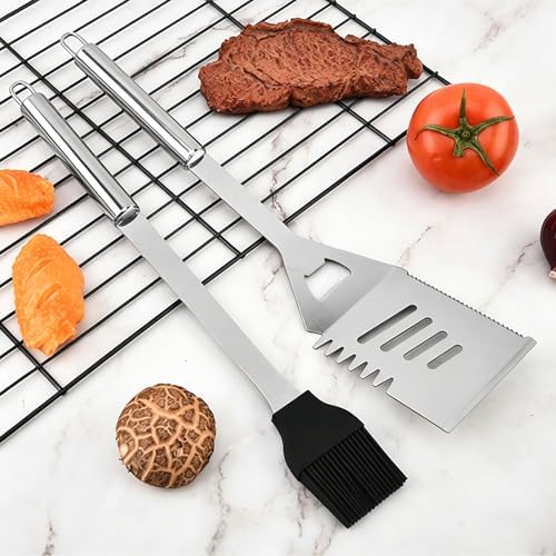 Grill Tool Set with Spatula, Barbecue Brush and Cleaning Brush - Image 5